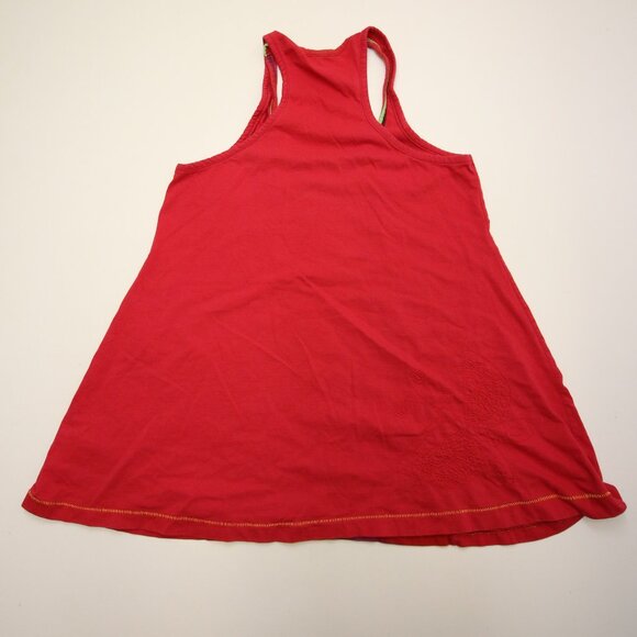 FARM Red Stripe Owl Embroidery Butterfly Racer Back Tank Top Womens M Red READ - Picture 13 of 16